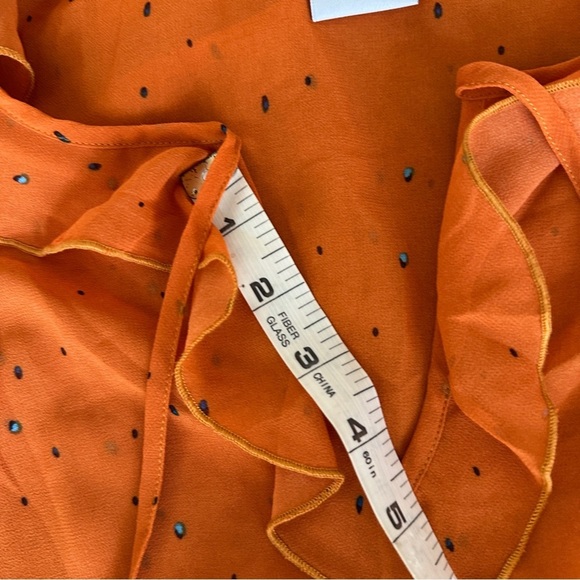 CAbi Orange Sprinkle Size M Top Double Layer Chiffon Sleeveless V-Neck blouse - Picture 7 of 16